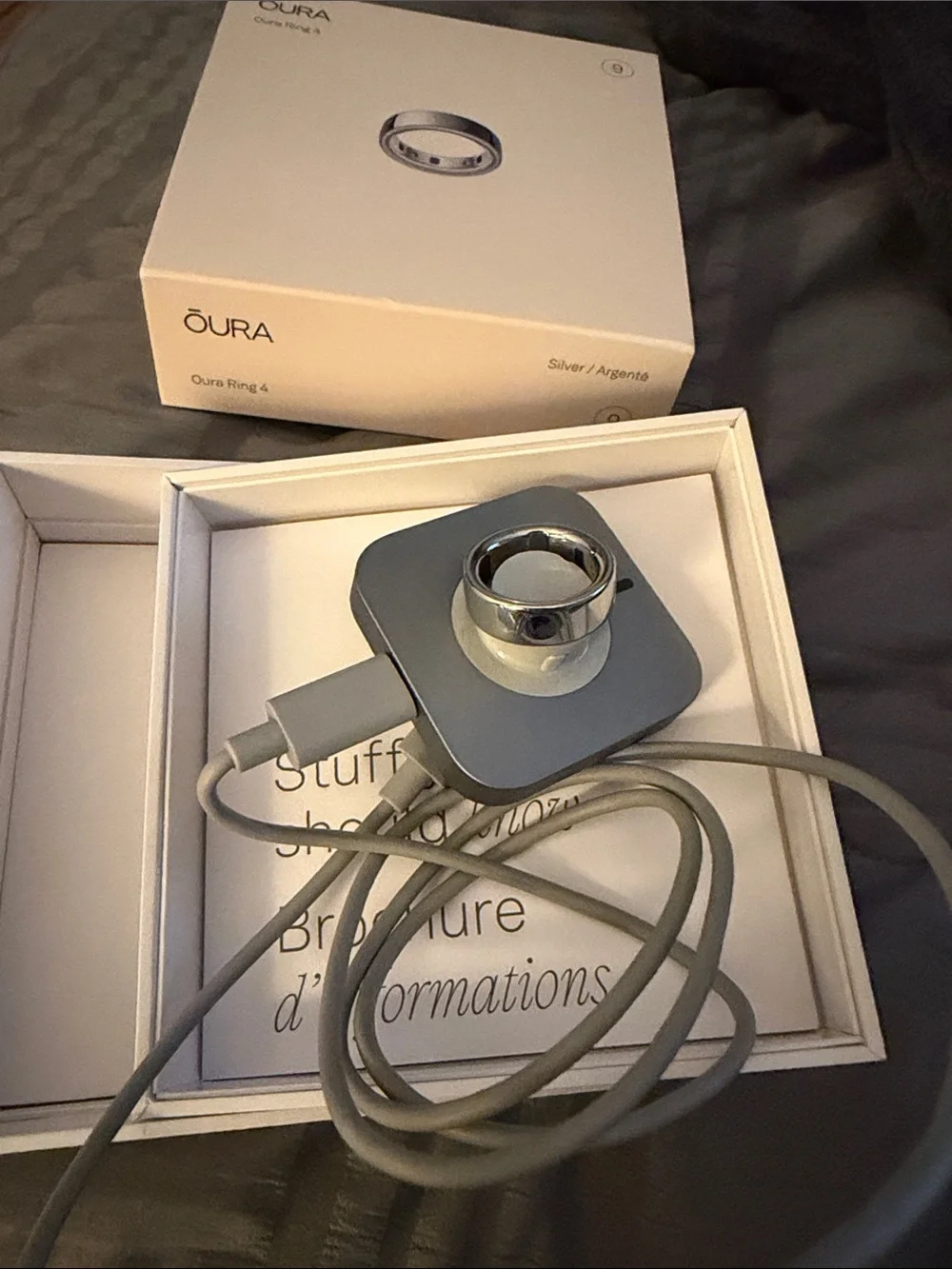Oura Ring 4 Box with Silver Ring size 9